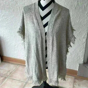 NWT South Moon Under Neely 100% cotton, tan, fringe cardigan